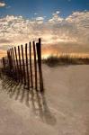 Dune Fence At Sunrise