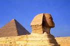 Close-up of the Sphinx and Pyramids of Giza, Egypt