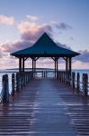 Mauritius, Mahebourg, waterfront pier, dawn
