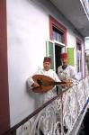 Band with Ladud Guitar on Balcony, Tangier, Morocco