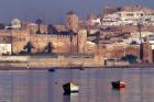 Fishing Boats with 17th century Kasbah des Oudaias, Morocco