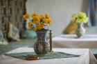 Flowers and Room Detail in Dessert House, Morocco