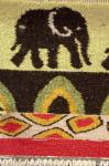 Namibia, Swakopmund. Karakulia, elephant design on wool textiles