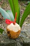 Tropical cocktail drink on Fregate Island, Seychelles