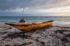 Jambiani, Zanzibar, Tanzania. Canoe on the Beach at Sunrise.