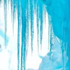 Antarctica Close-Up Of An Iceberg With Icicles