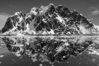 Antarctica, Mountain peaks reflected in the Lemaire Channel.
