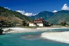 Bhutan, Punaka, Mo Chhu, Punaka Dzong, Monastery