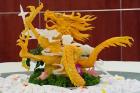 Dragon carved from pumpkin, Yellow Mountain, China