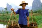 Colorful Portrait of Rice Farmer in Yangshou, China