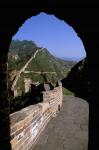 Great Wall of China Viewed through Doorway, Beijing, China
