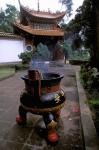 Temple and Incense Burning, Bamboo Village, Kunming, Yunnan Province, China