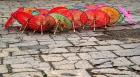 Umbrellas For Sale on the Streets of Jinan, Shandong Province, China