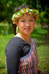 China, Yunnan, Young Dulong portrait in ethnic costume