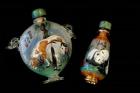 Hand Painted Snuff Bottles with Jade Tops and Horse Globe, Chinese Handicrafts, China