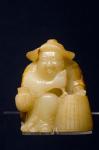 China, Shanghai, Shanghai Museum. Carved jade fisherman.