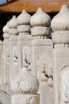 China, Beijing, Forbidden City. Emperors palace, ornate marble bridge.