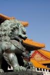 Bronze mythological lion statue, Forbidden City, Beijing, China
