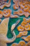 Tile mural of swans and clouds in Forbidden City, Beijing, China