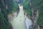 Landscape of Daning River through Steep Mountains, Lesser Three Gorges, China