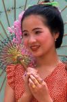 Portrait of Water Dai Girl With Umbrella, China