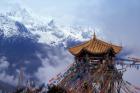 Praying Flags and Pavilion, Deqin, Lijiang Area, Yunnan Province, China