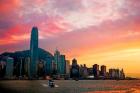 Victoria Peak as seen from a boat in Victoria Harbor, Hong Kong, China