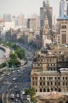 View of the Bund District Along Huangpu River, Shanghai, China