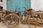 Group of bicycles in alley, Delhi, India