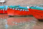 Wooden boats in Ganges river, Varanasi, India