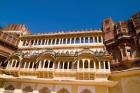 Close-up of Building in Jodhpur at Fort Mehrangarh, Rajasthan, India