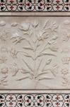 Agra, India, Taj Mahal, Engraved Floral Designs in White Marble