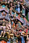Hindu Figurines on Temple, Bangalore, India