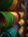 Bangles are stacked up at a store in Bangalore, Karnataka, India,