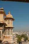Turret, City Palace, Udaipur, Rajasthan, India.