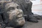 Famous Face of Shiva on the Rock on Vagator Beach, Goa, India