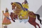Wall Mural of horse and rider in the City Palace, Rajasthan, India