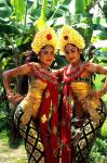 Golden Dancers in Traditional Dress, Bali, Indonesia