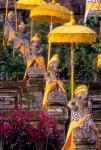 Statues at Mother Temple Adorned in Yellow, Indonesia