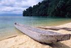 Beached Canoe on Lake Poso, Sulawesi, Indonesia