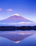 Mt Fuji with Lenticular Cloud, Motosu Lake, Japan