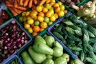 Asia, Singapore. Fresh produce for sale at street market