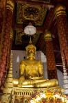 Bronze cast seated Buddha covered in gold, Wat Na Phramane, Ayuthaya, Thailand
