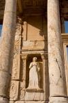 Turkey, Kusadasi, Ephesus, Celsus Library statue detail