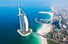 Aerial view of the Burj Al Arab, Dubai, United Arab Emirates