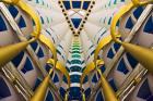 Architectural details inside Burj Al Arab Hotel, Dubai, United Arab Emirates