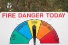 Fire Danger Warning Sign, Queensland, Australia
