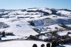 Winter snow near Invermay Research Centre, Taieri Plain, South Island, New Zealand
