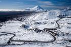 Bruce Road up Mt Ruapehu, and Mt Ngauruhoe, Tongariro National Park, North Island, New Zealand