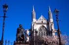 St Pauls Cathedral and Robert Burns Statue, Octagon, Dunedin, New Zealand